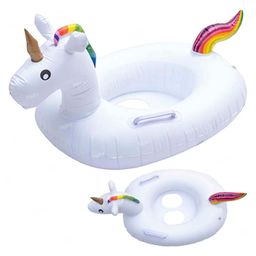 Toysire Inflatable Swimming Float Unicorn Shape Ring Mat for Pool and Beach Water Swimming Ring Tube for Kids Summer Funny Pool Party Toys(White)-27
