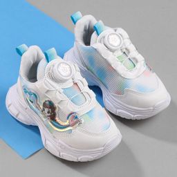 Cute Walk by Babyhug Slip On Sports Shoes with Mermaid Applique - White-image-35