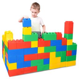 Hop N Play 75 Pcs Jumbo Building Blocks for Toddlers & Kids, Giant Stacking Bricks for Children -Multicolour-1