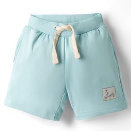 Ollypop Looper Knit Knee Length Soild Color Shorts - Light Blue-image-24