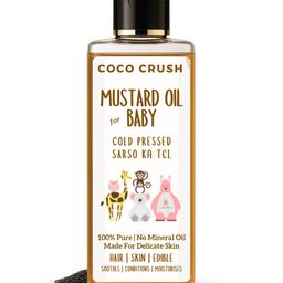 Coco Crush Cold Pressed Mustard Oil for Babies | Pure & Organic Hair and Body Massage Oil (200ml)-image-60