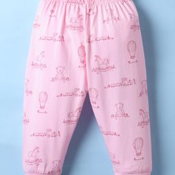 Ollypop Interlock Knit Full Length Lounge Pant With Animal Print - Pink-image-45