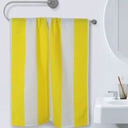 ROMEE Yellow & White 1 Striped Other 350 GSM Bath Towel-picture-47