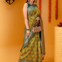 RUNAYA NX Woven Design Zari Silk Blend Banarasi Saree-image-73