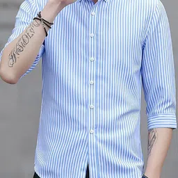 StyleCast x Revolte Men Bengal Stripes Opaque Striped Casual Shirt-picture-7
