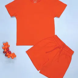BE AWARA Kids Drop Shoulder Pure Cotton T-shirt With Shorts-picture-17