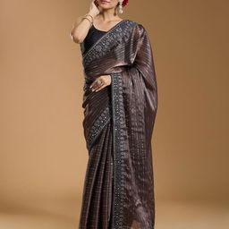 all about you Women Embellished Embroidered Organza Saree-picture-56