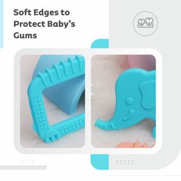 R for Rabbit Silicone Teether Elephant Shape - Blue image 4