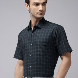 Van Heusen Custom Fit Checked Pure Cotton Formal Shirt-image-95