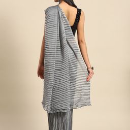 Anouk Accordian Pleated Pure Georgette Saree image 3