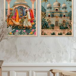 Kotart Green & White 2 Pieces Traditional Wooden Wall Arts-picture-31