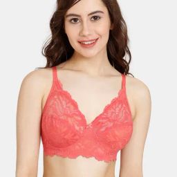 Rosaline by Zivame Coral Lace Half Coverage Double Layered T-Shirt Bra-image-23