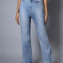 High Star Blue Regular Fit High Rise Jeans-image-79