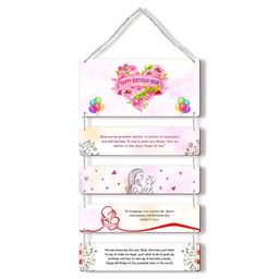 Regalo Casila White & Pink Printed Heartfelt Quote WoodenWallHanging-image-4