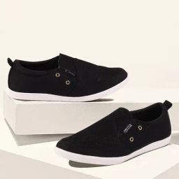 Fausto Men's Black Plimsolls-image-2