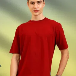 UNIQSOME Men Solid Round Neck Premium Cotton Oversized T-shirt-picture-31