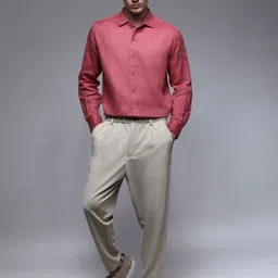 Paper Cut Oversized Solid Cotton Spread Collar Casual Shirt-picture-28