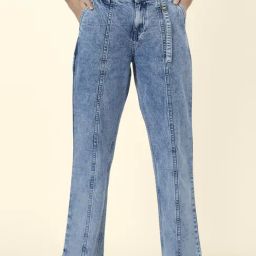 People by Pantaloons Blue Cotton Mid Rise Jeans-picture-11