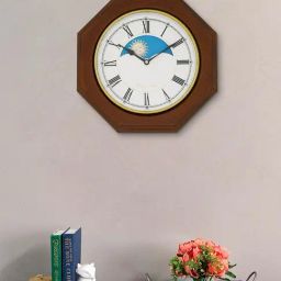 CHRONIKLE Octagon Brown Wood Wall Clock-47