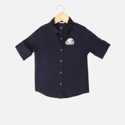 Allen Solly Junior Navy Solid Full Sleeves Shirt-image-12