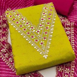 MANVAA Floral Embellished Unstitched Dress Material-image-32