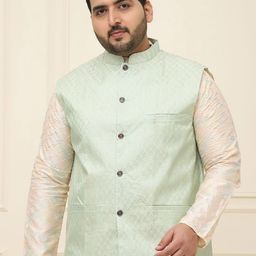 SOJANYA PLUS Embellished Woven Nehru Jackets-23