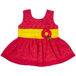 Mee Mee Kids Red Embroidered Dress-image-1