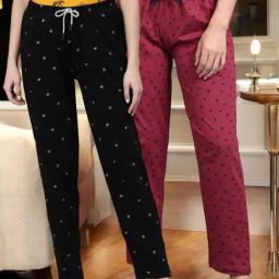Kryptic Maroon & Charcoal Cotton Relaxed Fit Printed Lounge Pants - Pack of 2-picture-45