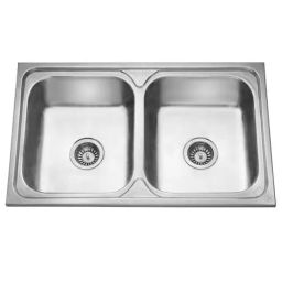 Jayna Signature Collection Apollo 32.75x20 inch Dual Finish Stainless Steel Double Bowl Kitchen Sink, DBF 03 (DX)-image-24