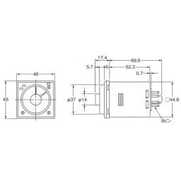 Omron Solid State Timer IP40 48×84×48 mm About 100 g, H3CR-F8N AC100-240/DC100-125-28
