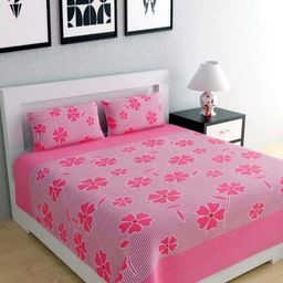 Aura Floral 144 TC King Double Bedsheet with 2 Pillow Covers-image-5
