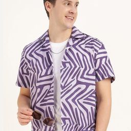 Hancock Men Relaxed Abstract Printed Pure Cotton Casual Resort Shirt-picture-30