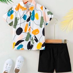 TOONKY Kids Printed Short Sleeves Shirt With Shorts-image-102