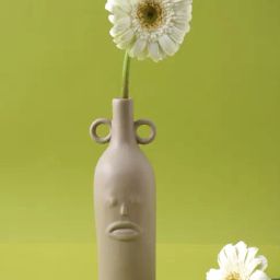 Tayhaa Beige Ceramic Bottle Shape Vase-image-85