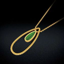 Nature's Raindrop green gold Pendant-64