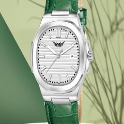 Hala Men Aluminium Dial & Leather Straps Analogue Watch Hala-3100-Silver Green-55