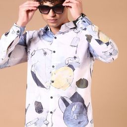 V-Mart Men Spread Collar Graphic Printed Cotton Casual Shirt-picture-23