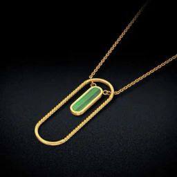 Capsule-Frame Green Brightlight Gold Pendant-image-34
