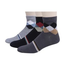 Sokker Multicolor Cotton Blend Checks Socks - Set of 3-image-31