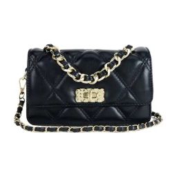 Kazo Black Quilted Small Cross Body Bag-image-33