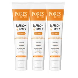 PORES Be Pure Set Of 3 Saffron & Honey Face Wash - 100g Each image 3