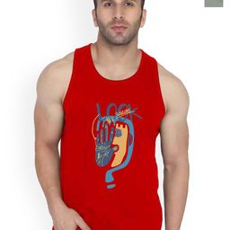 SLOWLORIS Men Pack Of 2 Printed Combed Cotton Gym VSL26 CMB(LOOK RED)(OVRTNK LGTGREEN)-picture-2
