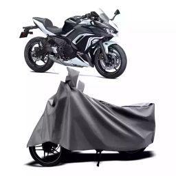 Auto Pearl Two Wheeler Cover with Bag for Kawasaki Ninja 650, Silver-image-67
