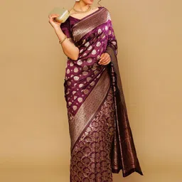 SHRIMAY Woven Design Silk Blend Ready to Wear Banarasi Saree-image-40
