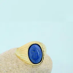 Goldplated Lapis Lazuli Fashion Finger ring Men Women stylish-17