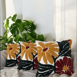 LUSHLYF Multicoloured Set of 3 Quirky Square Cushion Covers-22