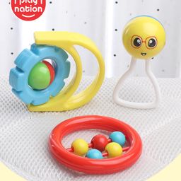 Play Nation Baby Rattles Pack of 3 - Multicolor-14