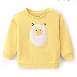 Babyoye Eco Conscious 100% Cotton Full Sleeve Embroidery Sweatshirt - Yellow-picture-4