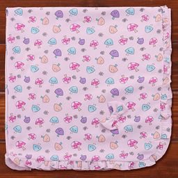 CUCUMBER Interlock Knit Towel  Mushroom Print L 79 x B 78 cm - Pink-image-28