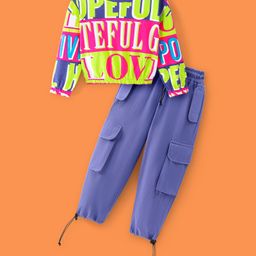 Ollington St. Cotton Knit Full Sleeves Text Printed Sweatshirt & Trackpant With Cargo Pockets Set - Multicolor-image-88